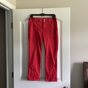 WHBM Red Straight Crop Pants